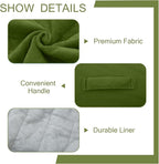 MeMoreCool Square Stuffed Pouf Ottoman Foot Rest, Floor Pouf Foot Stool with Foam Chunk Filling, Soft Stuffed Ottoman Footrest for Living Room, Green