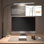 LED Desk Lamp with Clamp, Eye-Protection Clip on Desk Lamp, 5 Modes 10 Brightness Adjustment, 360°Flexible Gooseneck Lamp for Home Office, Lamps with USB Adapter，Black