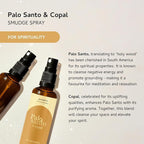 Palo Santo & Copal Smudge Spray by Aromafume | 1 x 100ml / 3.38 fl oz l Aromatherapy | With Essential oils | Room Linen Spray | Natural Air freshners for home | Spiritual Meditation Accessories