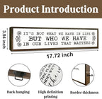 Inspirational Signs, Family Decor, Warm Home Decor, Wall Decoration for Bedroom, Housewarming Decoration, It's Not What We Have In Life But Who We Have In Our Lives That Matters Sign 17.8x4x1.2 inches