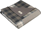 Woolrich Luxury Quilted Throw - Cabin Lifestyle, Patchwork with Moose Design All Season, Lightweight and Breathable Cozy Bedding Layer Throws for Couch Sofa, 50" W x 70" L, Winter Hills Taupe