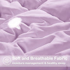 EASELAND Full Size Down Alternative Comforter - Quilted Duvet Insert for All Seasons, Soft Lightweight with Corner Tabs, Summer Winter Warm Bedding, Lavender 82×86 Inches