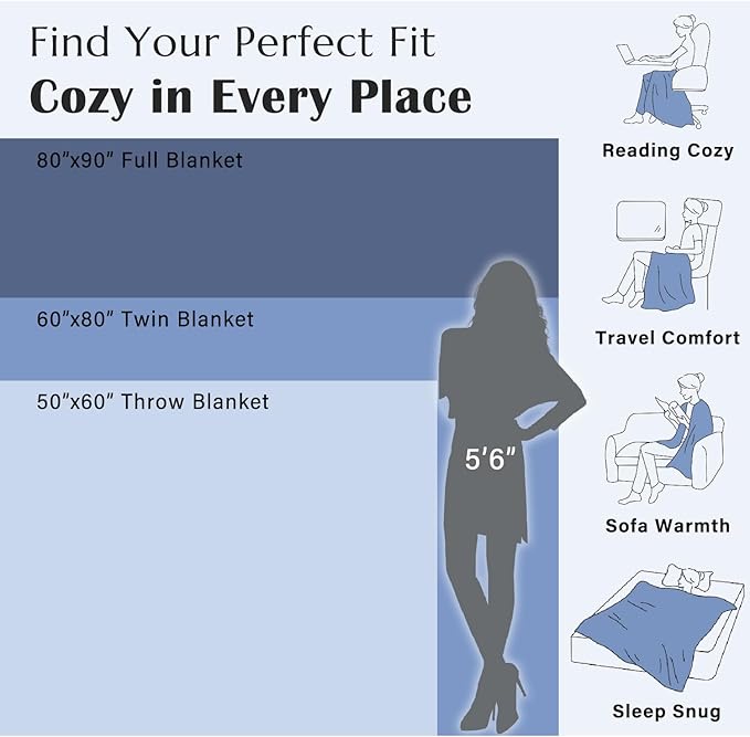 jinchan Boho 100% Cotton Muslin Twin Size 60x80 Inches Blanket Lightweight 4-Layer Quilted Soft Blue and White Floral Throw Blanket Green Accents Reversible Comfy Flower Summer Couch Bedroom Decor