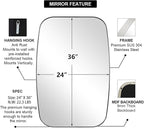 ANDY STAR Chrome Bathroom Mirror, 24x36 Inch Polished Chrome Oval Mirror for Bathroom with Stainless Steel Metal Frame, Oblong Mirror for Living Room, Entryway