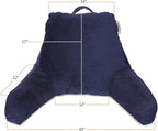 Nestl Reading Pillow Standard Bed Pillow, Back Pillow for Sitting in Bed Shredded Memory Foam Chair Pillow, Reading & Bed Rest Pillows Navy Blue Back Pillow for Bed, Bed Chair Arm Pillow with Pockets