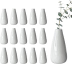 Modern White Ceramic Vase Set of 16 for Living Room Bedroom 5.1'' Minimalist Fresh Flower Vases for Home Decor Office Fireplace Centerpieces Nordic Style Gift for Fake Plant 16 Pack