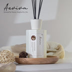 Reed Diffuser Set, Sandalwood Scented Oil Diffuser, 6.76 fl oz (200 ml) Home Fragrance Diffuser with Reed Sticks, Air Fresheners for Home, Bathroom Shelf Decor