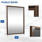 WEER Retro Copper Bathroom Mirror, 48x30 Inch Bronze Oil Rubbed Framed Mirror, Rectangle Classic Vintage Framed Wall Mirror, Farmhouse Vanity Mirror, Tempered Glass, Vertically or Horizontally