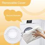 MeMoreCool Square Stuffed Pouf Ottoman Foot Rest, Floor Pouf Foot Stool with Foam Chunk Filling, Soft Stuffed Ottoman Footrest for Living Room, Off-White