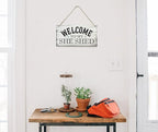 Welcome To My She Shed Decor Sign, Printed Wood Wall Art Sign, Funny Bar Signs for She Shed Room Decor, Hanging Wood Sign Home Decorative, Rustic Farmhouse Welcome Wood Sign Decor Wall Art 12x6 in