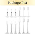 Hewory Glass Taper Candlestick Holders: Taper Candle Holders 12Pcs Glass Candle Stick Candle Holder, Clear Tall Candle Holders for Dinner Table Centerpiece Wedding Christmas Holiday Party Decorations