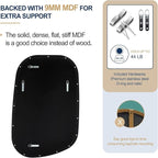 ANDY STAR 24"x36" Black Bathroom Mirror, Irregular Wall Mirror in Stainless Steel Metal Frame, Modern Matte Black Finish with Curved Edge Design, Wall-Mount Vertically or Horizontally