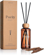 M&SENSE Oud Wood Scent Reed Diffuser | 6.3 fl oz Natural Essential Oil Diffuser with Sticks, Non-Toxic Housewarming Aromatherapy Diffuser Gift for Bathroom & Shelf Decor