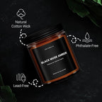 1OAK Black Musk Amber Candle - Soy Wax Scented Candle for Men - 7oz, Long Burning, Masculine - Premium Gift Option