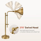 VONLUCE Rustic Desk Lamp Gold Adjustable, Industrial Style Metal Task Lamps 25"-29", Vintage Work Light, Farmhouse Reading Lamp in Brushed Gold Finish, ETL Certificate