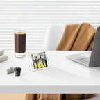 6 Pack Acrylic Picture Frame 4x4 inch, Magnetic Photo Frames, Clear Slanted Back Acrylic Frameless Transparent Frame for Desktop Display, Standing Photo Display Holder Gift for Home, Office