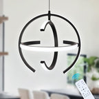 Black Modern LED Chandeliers, Dimmable Globe Pendant Lights Fixture, 13" Metal Adjustable Hanging Lamps are Suitable for Kitchen lsland, Dining Room Bedroom Foyer Hallway Stairway