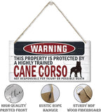 Warning Sign, Cane Corso Warning Wood Plaque Sign, Funny Door Signs, Decorative Wood Hanging Suspension Plaque, Farmhouse Wooden Wall Decor, Outdoor Hanging Wooden Signs