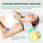 Memory Foam Neck Pillows Combo for Sleeping, Cervical Neck Pillow for Pain Relief, Neck Support Pillow Neck Roll Pillow for Bed (Light Grey-Basic Version)