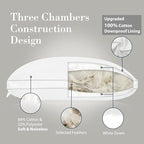 Globon Luxury Feather Down Pillow Standard Queen Size,Medium Firm Gusseted Bed Pillows for Sleeping, Hotel Collection Fluffy Pillow, 18"X26", Set of 2