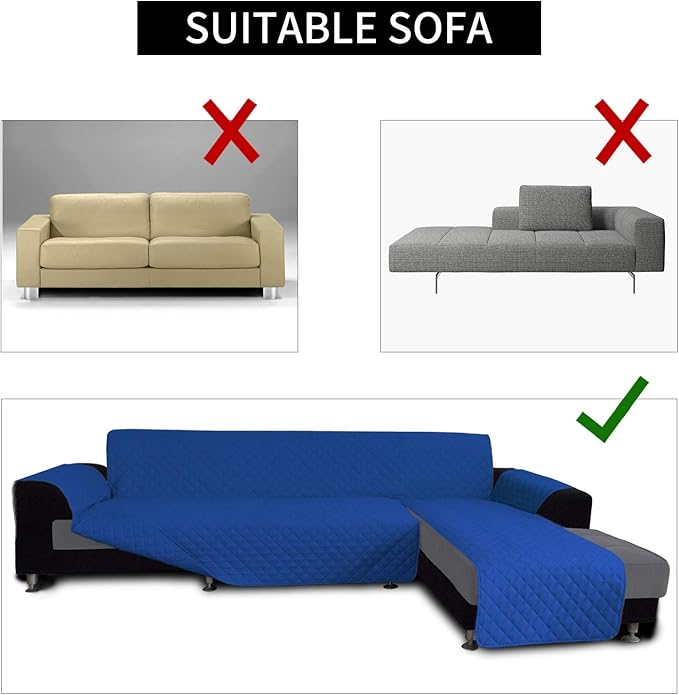 Easy-Going Sofa Slipcover L Shape Sofa Cover Sectional Couch Cover Furniture Protector Mat for Pets Dog Cat (X-Large, ClassicBlue/ClassicBlue)