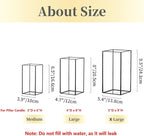 Hewory Glass Hurricane Candle Holder Set of 18, Black Large Hurricane Centerpiece for Table, Tall Floor Square Pillar Candle Holders Lantern Set for Wedding, Anniversary, Party, Fireplace, Dining Room