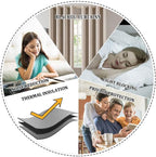 MIULEE 90 Inches Linen Textured Curtains for Bedroom 100% Blackout Thermal Insulated Natural Beige Grommet Room Darkening Curtains & Drapes Luxury Decor for Living Room Nursery 52 x 90 Inch (2 Panels)