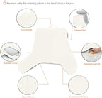 Nestl Reading Pillow for Kids, Small Bed Pillow, Back Pillow for Sitting in Bed, Memory Foam Chair Pillow, Reading & Bed Rest Pillows, Off White Back Pillow for Bed, Arm Pillow with Pockets