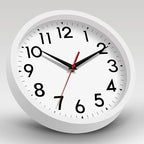 Wall Clock Modern Battery Operated 10 Inch Simpel Silent Non Ticking Analog Decorative for Kitchen Bathroom Bedroom Office Living Room School Classroom(White)
