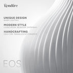 RONDURE 8.7" Modern Ceramic Table Lamp, Modern Bedside Lamps for Bedroom, Living Room and Nightstand, White Translucent Ceramic Shade, Warm Ambient Lighting, Home Decor