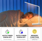 Led Desk Lamp, Desk Lamp with USB Charging Port, 5 Color Modes, 10 Brightness, Natural Light, Eye Caring Reading Lamp, Desk Light for Home Office, Table Lamp, Touch Control, Auto-Timer, White
