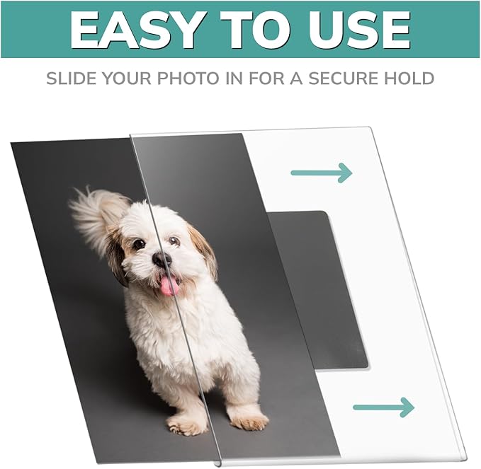 pbf 4x6 Magnetic Picture Frames for Refrigerator | 4 x 6 Clear Magnetic Acrylic Frames | Magnetic Photo Holders for Fridge, Locker, Photo Board, Art Display, Sign Holder (5-Pack)