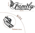 Family Signs Metal Wall Decor, Oppro Family Is Everything Word Sign with Butterfly for Home Decor, Black Art Plaque Letters for Living Room, Dining Room Bedroom Housewarming Mother's Day Father's Day Gift , 17”x6.3”