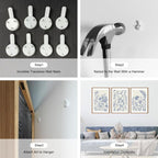 HPINUB Classic Chinoiserie Floral Framed Canvas Wall Art Set,Watercolor Blue and White Botanical Flowers Wall Decor,Navy Blue Minimalist Wildflower Art Print for Living Room,Bedroom,Office-16 x24 x3