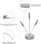 3 Pack Desktop Photo Tree Holder Clip Round Base, 3-Branch Gift Card Holder with Clips, Memo and Picture Display Clip Holder Stand for Wedding Party Photo Clip Holder Table Numbers Silver