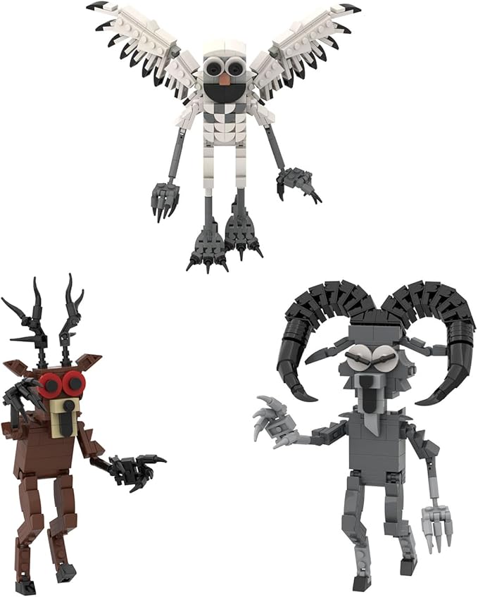 3Pcs 99 N-ights in The Forest Block Model DIY Gothic Building Decorative Monster Figurine Ornaments, Creative Collectible Gift, Funny Desk Display