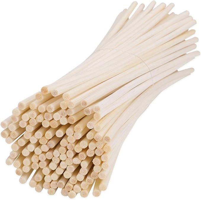 LOVSPA Reed Diffuser Sticks, Set of 80 Wood Rattan Replacement Reed Sticks for Diffuser Oil Bottles, 10 Bundles of 8 (8 inch)