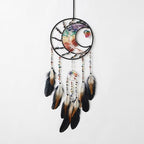 7 Chakras Dream Catchers Tree of Life Dream Catcher Black Feather Dreamcatcher Wall Decor with Healing Crystal Stone & Fluorite Wall Art Hanging for Bedroom Home Decor Bless Gift Wedding Garden