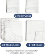 Split King Size 5 Piece Sheet Set - Comfy Breathable & Cooling Bed Sheets Set - Hotel Luxury Bedding for Women, Men, Kids, Teens, Boys & Girls - Deep Pockets & Wrinkle Free - Oeko-Tex - Antique White