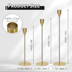 Taper Candle Holders, Set of 6 Candlestick Holders for Table Centerpieces, Weddings, Parties, Anniversaries and Home Decor, Elegant Candle Holders (Gold)