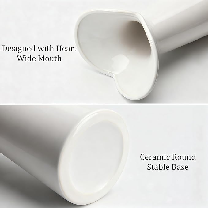 Ceramic Bud Vases, BEAHOT White Bulk Vase, Modern Minimalist Boho Farmhouse Decorative for Table Centerpiece, Pampas Grass, Dried Flowers, Shelf Decoration