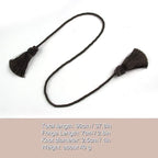 Fenghuangwu Curtain Tiebacks Handmade Decorative Curtain Holdbacks Rope with Tassel (Charcoal, 2P)