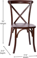 EMMA + OLIVER 2-Pack Walnut X-Back Chair