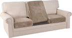 PrinceDeco Velvet Stretch Couch Cushion Cover Soft Cushion Slipcover for Chair Loveseat Sofa Furniture Protector Seat Cushion Sofa Cover (Each Width Up to 29.5", Taupe)