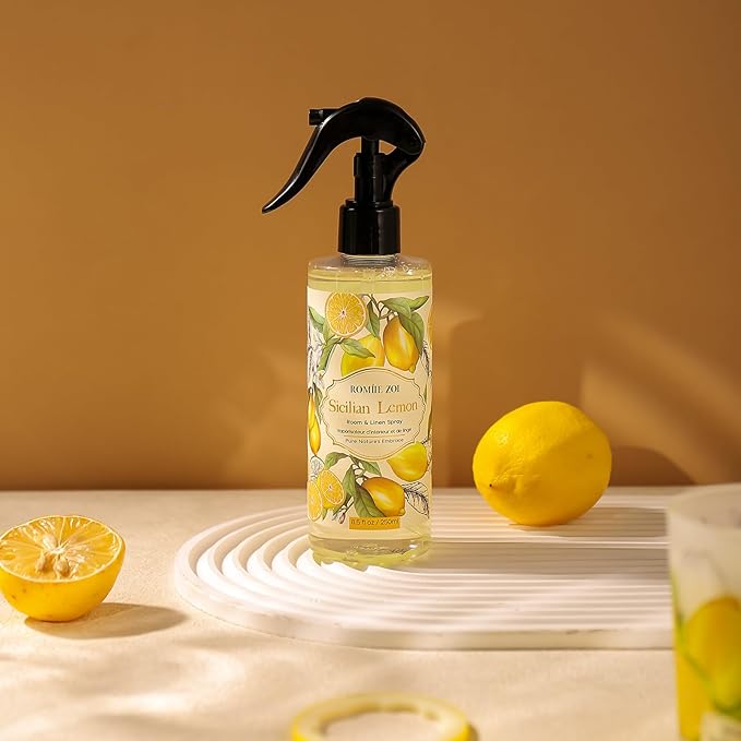 ROMIIE ZOI Room Spray Lemon, Air Freshener Spray Made with Natural Plant Extract, Scented Room Spray for Home Fragrance Fabric Spray Freshener 8.5 FL OZ
