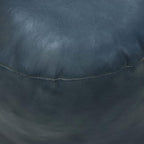 Round Shaped Goat Leather Handmade Eco-Friendly Gray Pouf - 18" x 18" x 18", Plain Solid, Recycled Cotton Filled Stuffed Leather Seating PF12