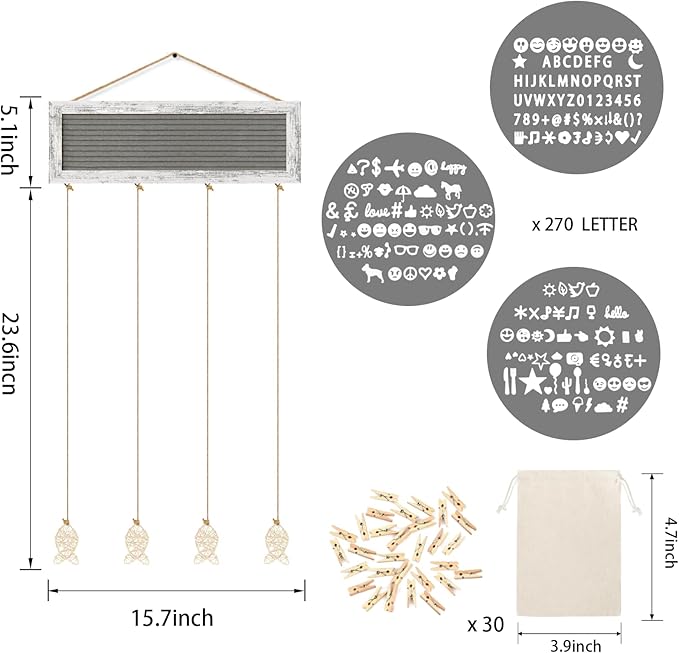 Picture Frames Collage Wall Decor Hanging Photo Display, Birthday Gifts for Mom Grandma Teen Girl, Felt Letter Board with 270 Letters and 30 Clips, Unique DIY Collage Picture Frames for Mothers Day