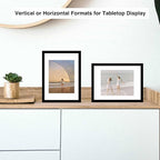 12 Packs A4 Picture Frames, Display 6x8 with Mat or 8.3x11.7 Without Mat, Gallery Wall Frame Set, 8.3 by 11.7 Frames Bulk Set of 12 Collage Wall Decor Photo Frames Set for Wall and Tabletop, Black