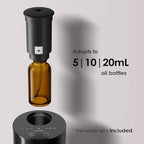 Waterless Diffuser for Essential Oil, Battery Operated Nebulizer, 0.7 Fl.Oz./ 20mL Capacity, Mini Scent Air Machine, 3 Countdown Timers & 3 Mist Levels for Home, Room, Car, Office - AN6 Black