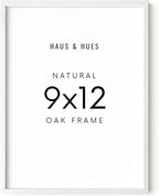 HAUS AND HUES 9x12 Picture Frame - 9 X 12 Frame Wooden Picture Frames for Crafts, 9x12 Frame Wood Picture Frames, 9 X 12 Picture Frame Natural Wood Frames,12x9 Picture Frame Wood (White Oak Frame)